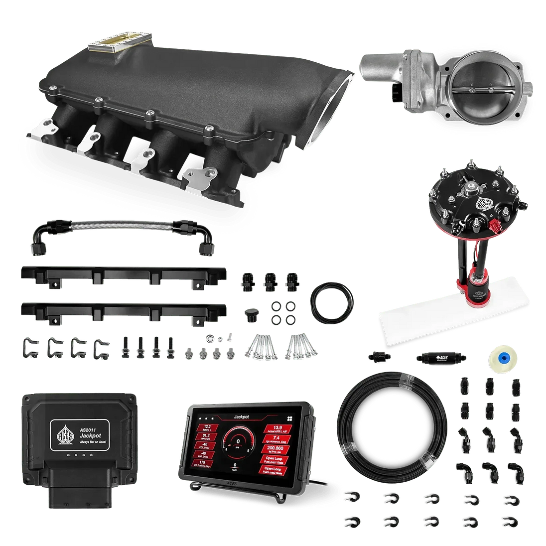 Jackpot LS EFI System - Master Kit with Tank Conversion Pump Module with Internal Regulator + 20' PTFE Hose Kit Aces EFI B2B