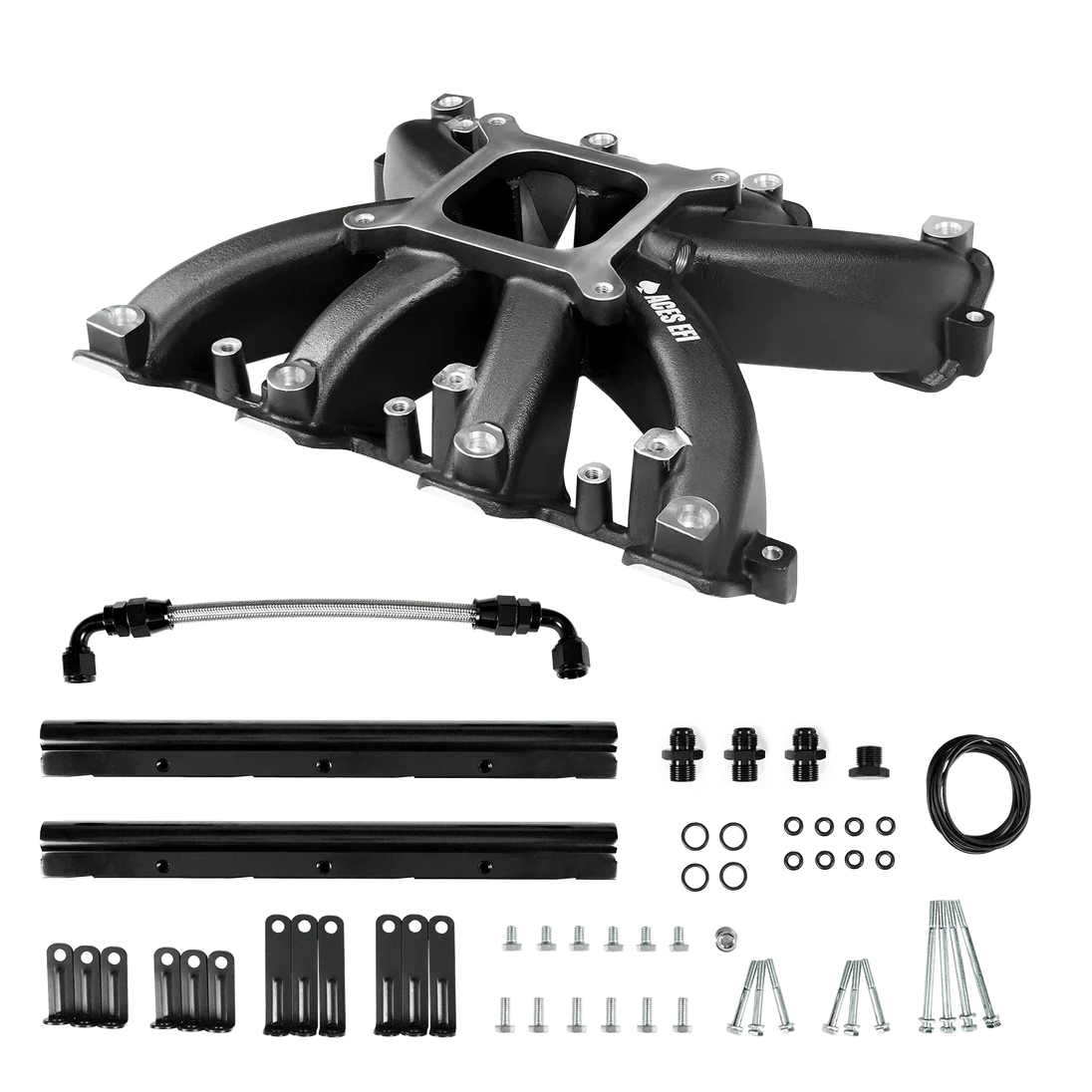 Aces Fuel Injection, Inc. Rectangle / Black Mid-Rise, Single Plane, Cast, 4150 Style LS Intake Manifold