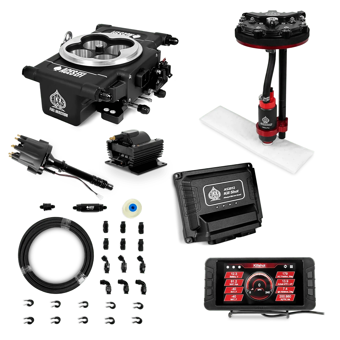 Killshot 4-bbl EFI Master Kits (Black) Aces EFI B2B