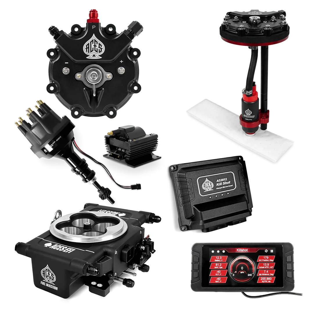 Killshot 4-bbl EFI Master Kits (Black) Aces EFI B2B