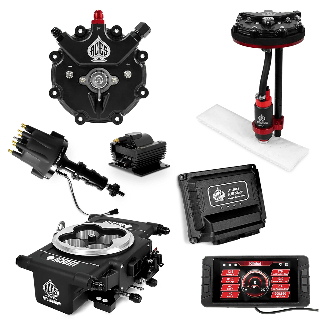 Killshot 4-bbl EFI Master Kits (Black) Aces EFI B2B