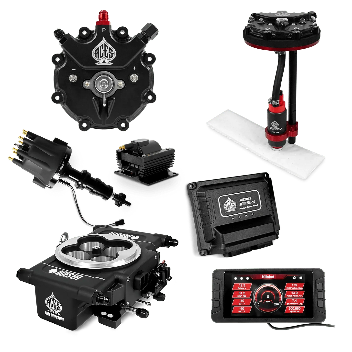 Killshot 4-bbl EFI Master Kits (Black) Aces EFI B2B