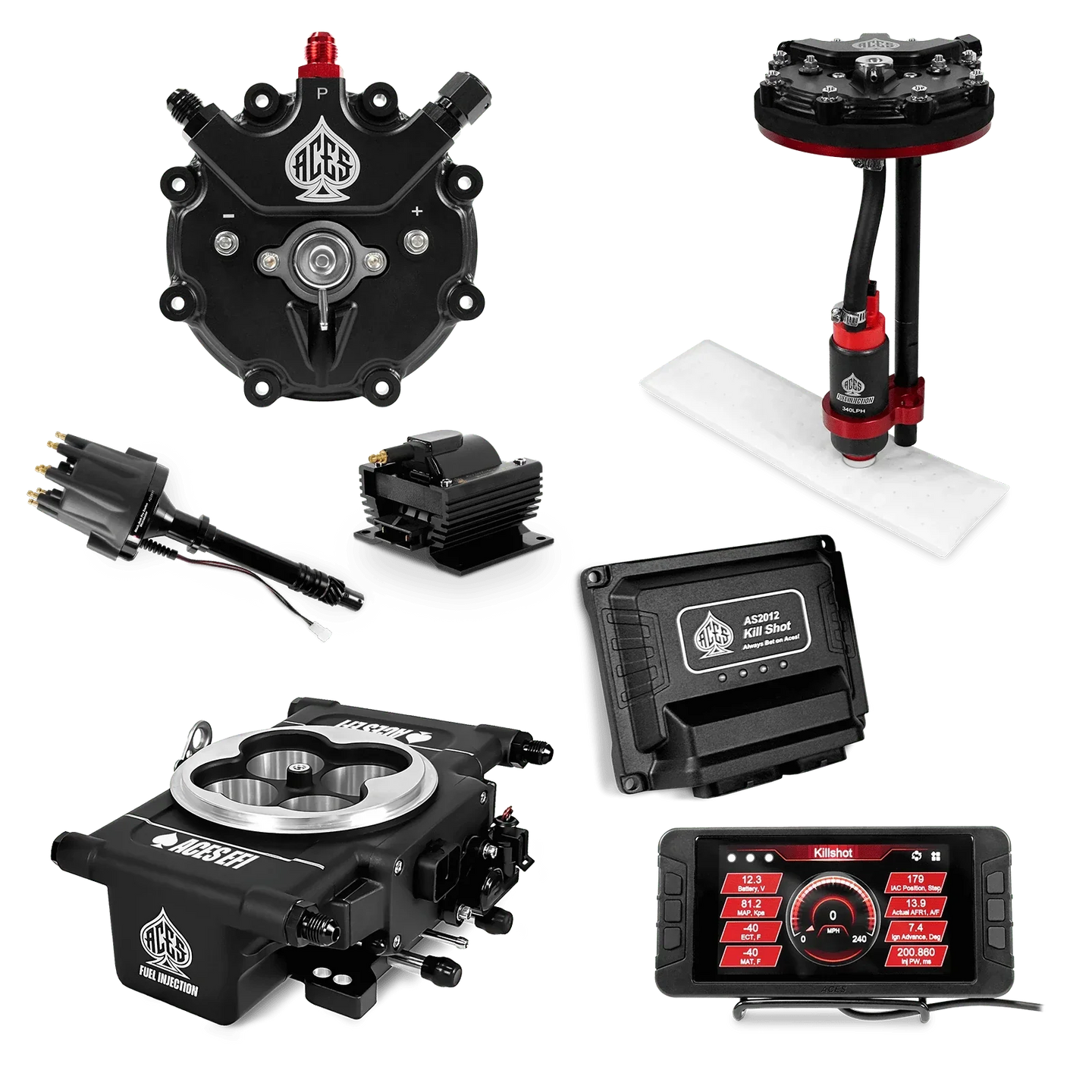 Killshot 4-bbl EFI Master Kits (Black) Aces EFI B2B