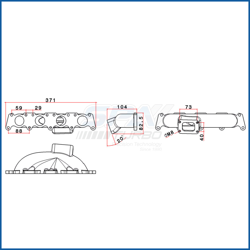 VW / AUDI B5 1.8L 20v T25 Turbo Manifold SPA TURBO USA